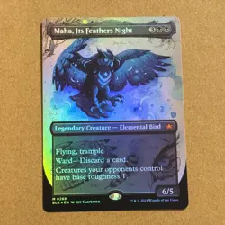 MTG ~ FOIL ~ Maha, Its Feathers Night ~ Borderless ~ Bloomburrow BLB ~ 0289 ~ NM - Image 5