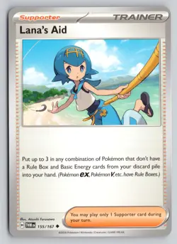 LANA'S AID 155/167 UNCOMMON TWILIGHT MASQUERADE POKEMON NM - Image 1