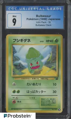 1999 Pokemon Japanese Intro Pack Bulbasaur Deck #35 Bulbasaur CGC 9 MINT - Image 1