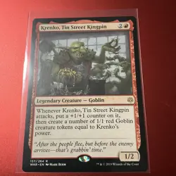Krenko Tin Street Kingpin MTG Magic the Gathering Card NM Near Mint WAR - Image 1