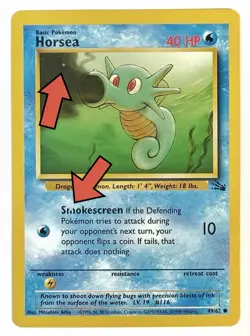Horsea (Missing Ink ERROR) - 49/62 - WOTC Fossil Set Pokemon Card - NM - Image 1