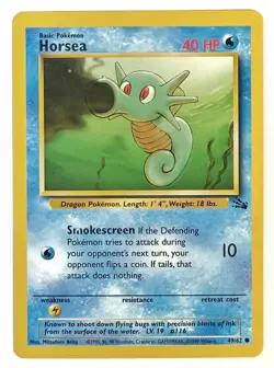 Horsea (Missing Ink ERROR) - 49/62 - WOTC Fossil Set Pokemon Card - NM - Image 2