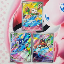 Rowlett 043 + Litten 044 + Popplio 045 - First Partner Pokemon Cards - #L595 - Image 1