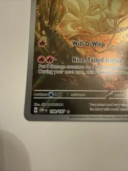 Pokemon Ninetales Holo TCG Card 199/197 Sv03: Obsidian Flames SUPER CLEAN COPY - Image 5