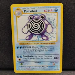 1999 Poliwhirl Pokemon Base Set Shadowless 38/102 Vintage Original 1st Year Card - Image 3