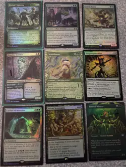9 Cards Green Foil Magic The Gathering Lot NM - Image 1