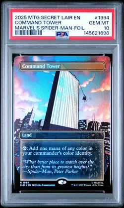 2025 MTG SECRET LAIR DROP #1994 COMMAND TOWER PSA 10 - Image 1