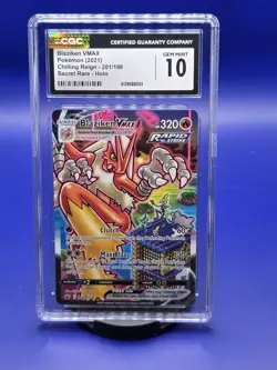 Pokemon TCG Blaziken VMAX Holo Secret Rare Card Chilling Reign - CGC 10 - Image 1