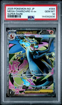 2025 POKEMON JAPANESE M2-INFERNO X SUPER RARE #094 MEGA CHARIZARD X EX PSA 10 - Image 1