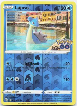 Lapras Reverse Holo Holo Rare Pokemon GO 023/078 NM - Image 1
