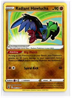 2022 TCG Pokemon #81 Radiant Hawlucha Holo 081/189 Astral Radiance - Image 1