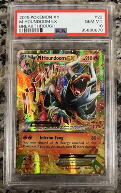 Pokemon M Houndoom EX XY Breakthrough Holo Ultra Rare #22 PSA 10 - Image 1