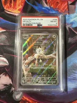 2025 POKEMON PFL EN-PHANTASMAL FLAMES ILLUSTRATION RARE #106 MEOWTH PSA 8 - Image 1