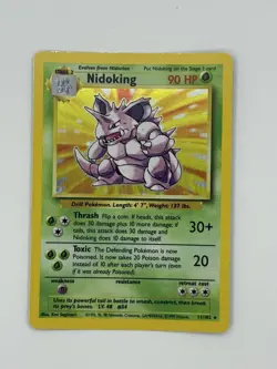 Pokemon Nidoking Base Set Holo Rare 11/102 90 HP 1999 - Image 1