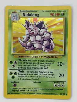 Pokemon Nidoking Base Set Holo Rare 11/102 90 HP 1999 - Image 3