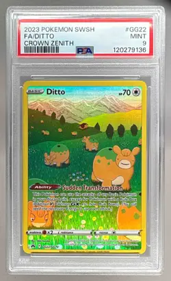 9136 Ditto 2023 Pokemon Sword & Shield Crown Zenith #GG22 Galarian Gallery PSA 9 - Image 1