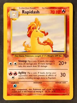 Rapidash 44/64 Vintage Jungle Set Regular, WOTC Pokemon 1999 •LP/MP - Image 1