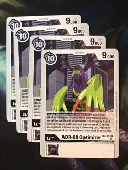 ADR-08 Optimizer EX2-053 Playset Digital Hazard Digimon Card Game x4 - Image 1