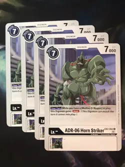 ADR-06 Horn Striker EX2-052 Playset Digital Hazard Digimon Card Game x4 - Image 1