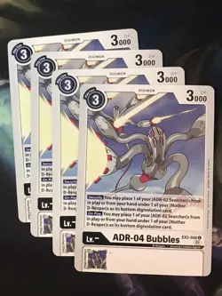 ADR-04 Bubbles EX2-048 Playset Digital Hazard Digimon Card Game x4 - Image 1