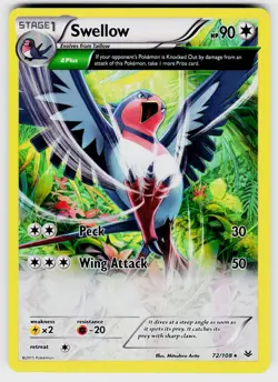 SWELLOW 72/108 HOLO R ROARING SKIES POKEMON NM/M - Image 1