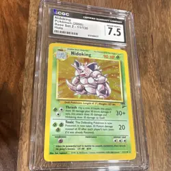 Pokemon Nidoking Base Set 2 Holo Rare CGC 7.5 11/130 2000 90 HP English Card - Image 1