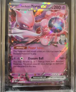 Pokemon Team Rocket's Mewtwo EX 081/182 Destined Rivals Double Rare Holo AGS 8.5 - Image 2