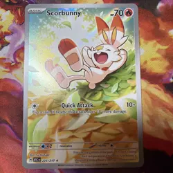 Pokemon Scorbunny 225/217 Scarlet & Violet Illustration Rare Basic 70 HP English - Image 1