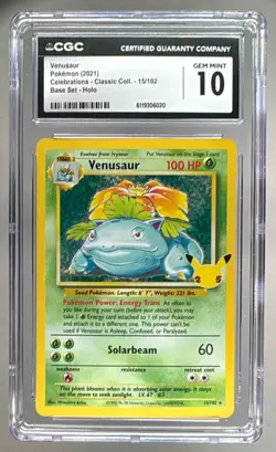 6020 Venusaur 2021 Pokemon Sword & Shield Celebrations #15 Classic CGC 10 - Image 1