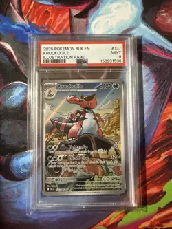 148530931 Krookodile 2025 Pokemon Black Bolt #137/086 Illustration Rare PSA 9 - Image 1