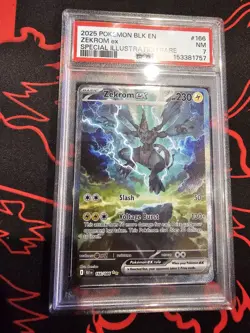 Zekrom EX 166/086 Special Illustration Rare 2025 TCG Pokemon Black Bolt PSA 7 - Image 1