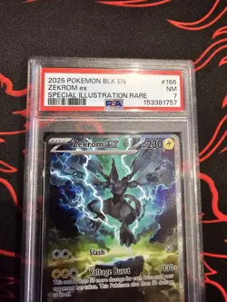 Zekrom EX 166/086 Special Illustration Rare 2025 TCG Pokemon Black Bolt PSA 7 - Image 2