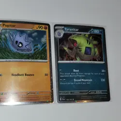Pokemon Tyranitar Pupitar Larvitar Cosmo Holo Promo Set Triple Whammy Tin Exclus - Image 5