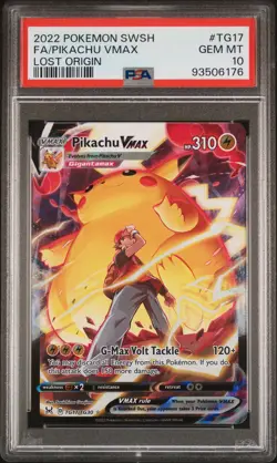 2022 POKEMON SWORD & SHIELD LOST ORIGIN #TG17 FULL ART/PIKACHU VMAX PSA 10 - Image 1