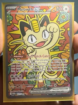 Pokemon Meowth EX Full Art Foil Basic 170 HP POR EN Card 121/088 - Image 1