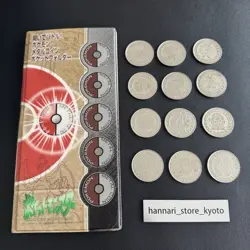 Pokemon Meiji Metal Coin Folder File Rare + 12 Coins Japanese - Image 1