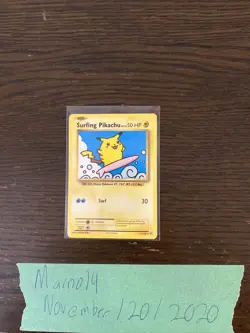 Surfing Pikachu SECRET RARE XY Evolutions - Deck Builder 111/108 Pokemon Card NM - Image 1