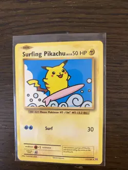 Surfing Pikachu SECRET RARE XY Evolutions - Deck Builder 111/108 Pokemon Card NM - Image 2