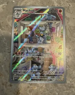 Pokemon TCG Machoke 177/165 Scarlet & Violet 151 Illustration Rare Card - Image 1