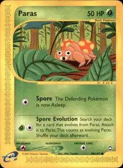 Paras 099/147 Regular - Pokemon Aquapolis - LP - Image 1