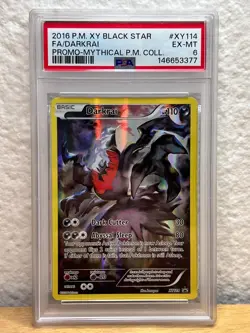 PSA 6 Black Star Promo Darkrai XY114 Mythical Pokemon Collection Pokemon - Image 1