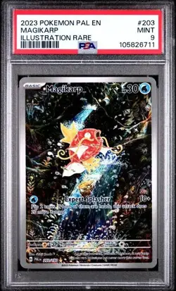 Magikarp 2023 Pokemon Scarlet Violet Paldea Evolved Illustration Rare 203 PSA 9 - Image 1