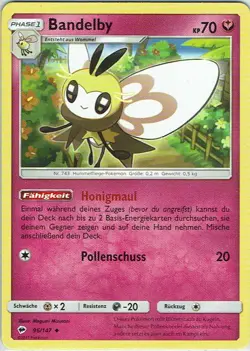 Pokemon Card Trading Card Game Night In Flames No. 96/147 Bandelby German - Image 1