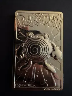 1999 23k Gold Plated Pokemon Trading Card Burger King Promo #61 Poliwhirl - Image 1