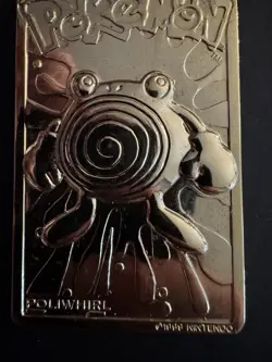 1999 23k Gold Plated Pokemon Trading Card Burger King Promo #61 Poliwhirl - Image 4