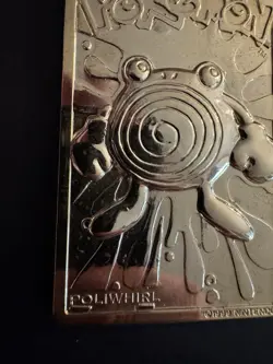 1999 23k Gold Plated Pokemon Trading Card Burger King Promo #61 Poliwhirl - Image 5