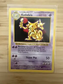 Pokemon TCG Base Set Kadabra Card 32/102 Shadowless NM Condition - Image 1