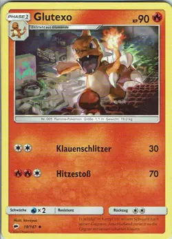 Pokemon Card Trading Card Game Night In Flames No. 19/147 Glutexo German - Image 1