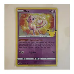Pokemon Mew Celebrations Holo Rare 011/025 60 HP Mysterious Tail Psyshot Card - Image 1