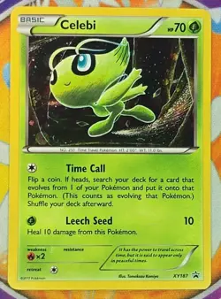 🔥2017 Pokemon CELEBI Black Star Promo COSMOS HOLO Card #XY187 Sleeved 👍📈 - Image 1